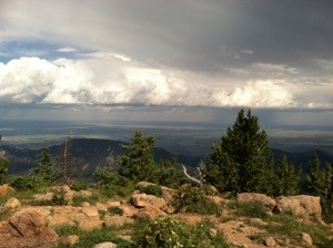 this is the only picture I took during the Pike's Peak Ultra, from the summit of Mt. Rosa